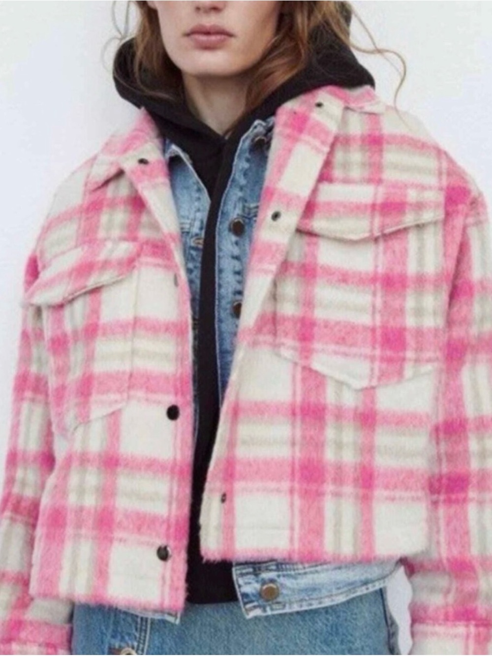 ZARA Women’s Plaid Cropped Jacket